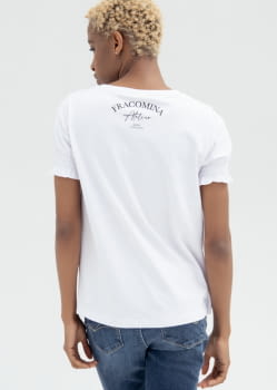 FRACOMINA camiseta manga corta frunzida blanco - 2