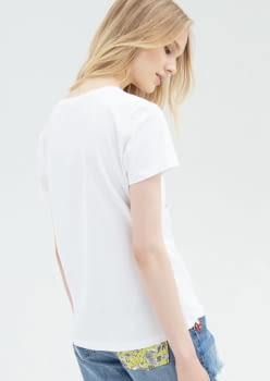 FRACOMINA camiseta manga corta blanca con  con estampado Love - 4