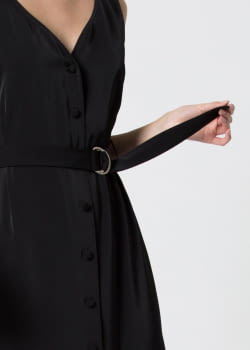KOCCA vestido negro con tirantes y botones - 3
