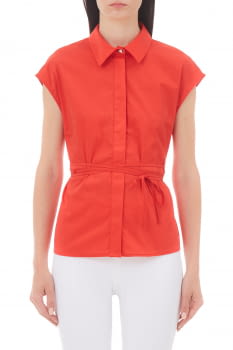 LIU·JO camisa sin mangas color rojo naranjado
