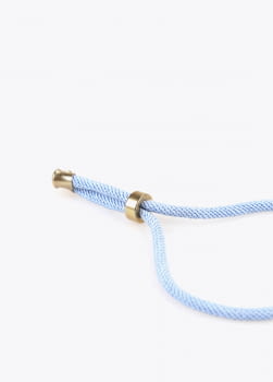 LOLA CASADEMUNT pulsera cordón pieza dorada con piedra azul - 2