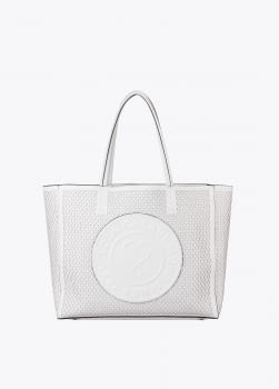 LOLA CASADEMUNT shopper troquelado blanco con logo - 2