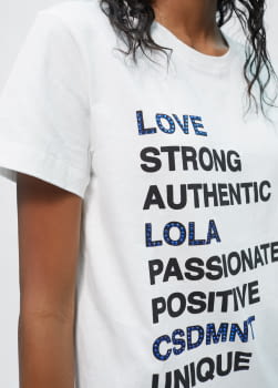 LOLA CASADEMUNT camiseta blanca con texto - 2