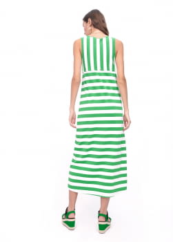 LOLA CASADEMUNT vestido rayas largo color verde - 3