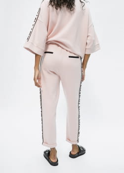 LOLA CASADEMUNT pantalón chandal rosa con logo lateral - 3