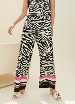 LOLA CASADEMUNT pantalón ancho con estampado tigre - 2
