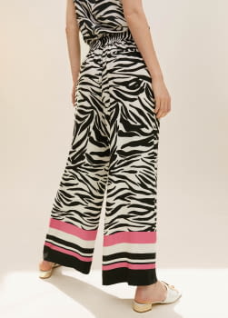 LOLA CASADEMUNT pantalón ancho con estampado tigre - 4