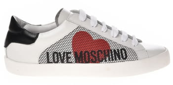 LOVE MOSCHINO sneaker blanca con corazón y logo - 1