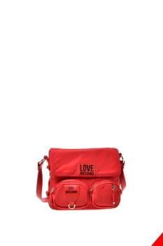 LOVE MOSCHINO bolso en nylon rojo con bolsillos - 2