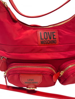 LOVE MOSCHINO bolso en nylon rojo con bolsillos   en forma de góndola - 3