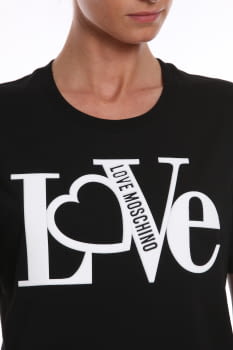 LOVE MOSCHINO camiseta negra manga corta  con logo en vinilo - 3