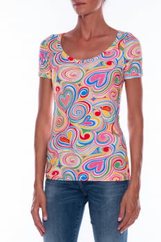 LOVE MOSCHINO camiseta estampada multicolor - 1