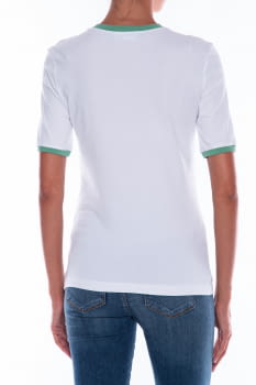 LOVE MOSCHINO camiseta blanca con vivo verde - 2