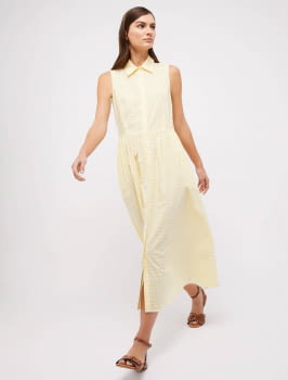 PENNYBLACK vestido cuadro vichy blanco y amarillo - 1