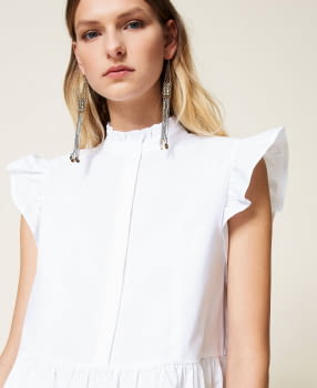 TWINSET camisa blanca sin mangas endamascada - 2