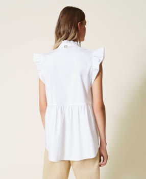 TWINSET camisa blanca sin mangas endamascada - 4