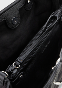 EMPORIO ARMANI bolso en nylon acolchado negro con asa en logotipo - 6
