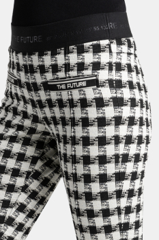 CAMBIO pantalón punto milano con cuadros crudo y  negro - 2