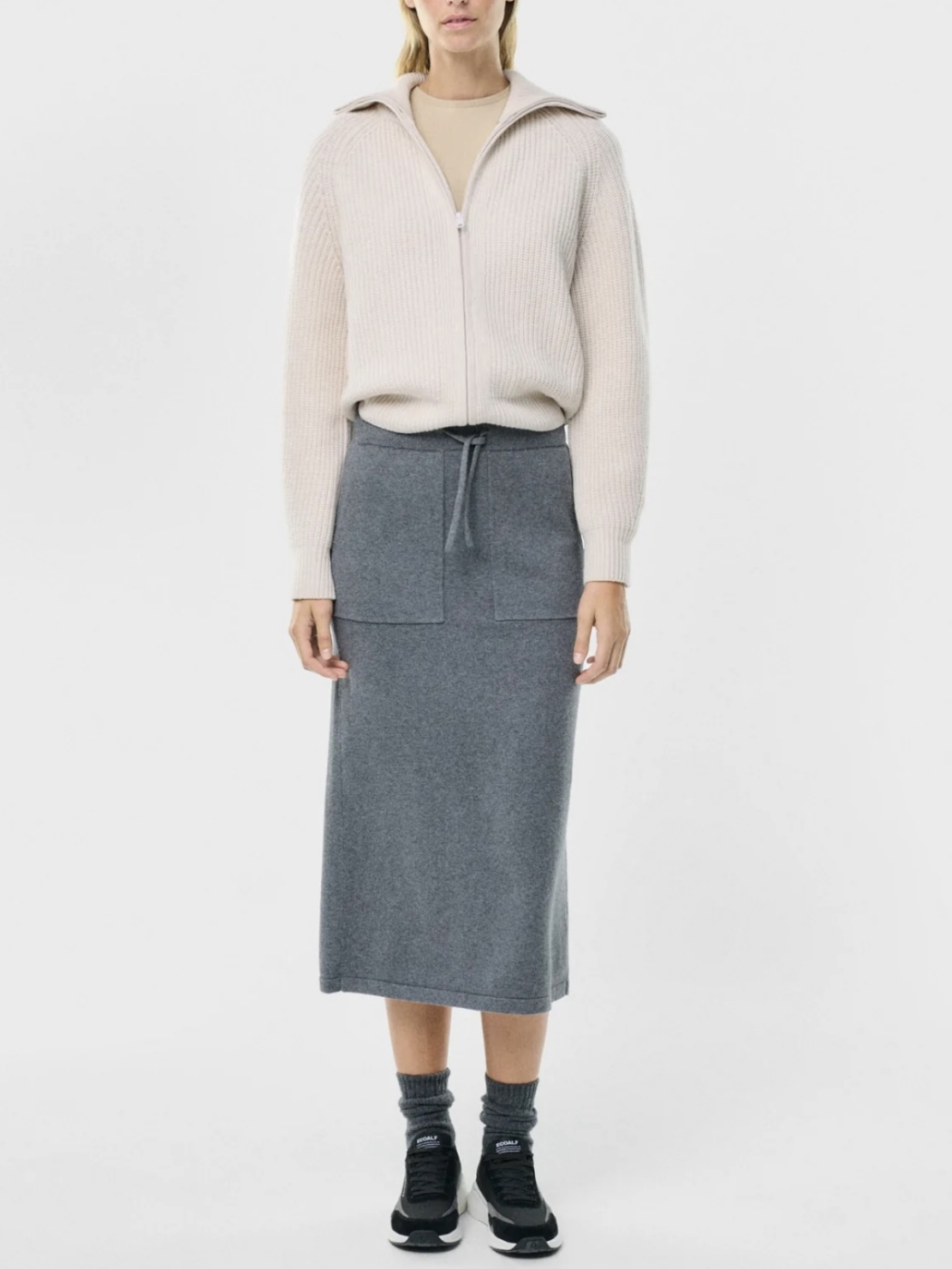 ECOALF falda en lana color gris oscuro