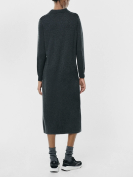 ECOALF vestido en lana color gris oscuro con  capucha - 2