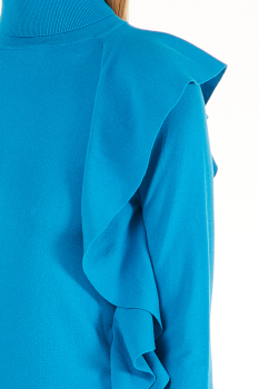 LIU·JO jersey cuello alto color azul con manga abullonada - 3