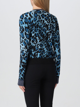 LIU·JO chaqueta punto con estampado animal print azul y negro - 2