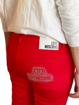 LOVE MOSCHINO pantalón rojo fantasía bolsillos - 2