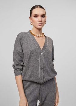 MAITE by  LOLA CASADEMUNT chaqueta con cadena  color gris - 1