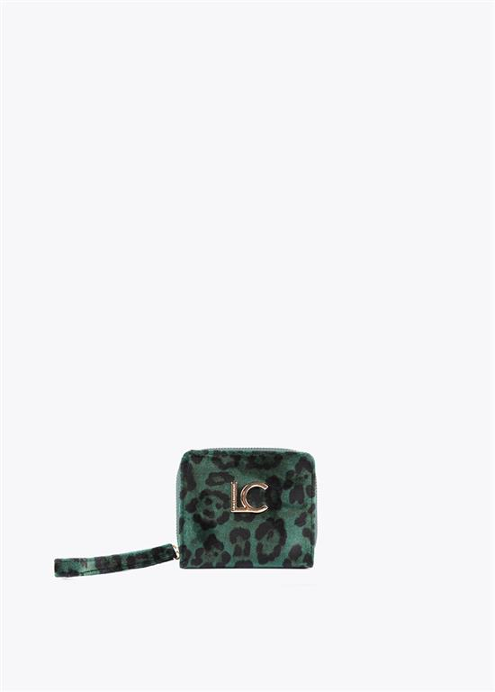 LOLA CASADEMUNT cartera estampada en animal print color verde