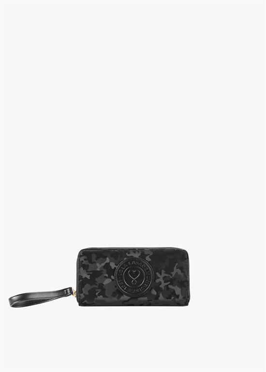 LOLA CASADEMUNT cartera con estampado de  camuflage negro