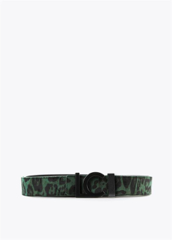 LOLA CASADEMUNT cinturón en animal print verde