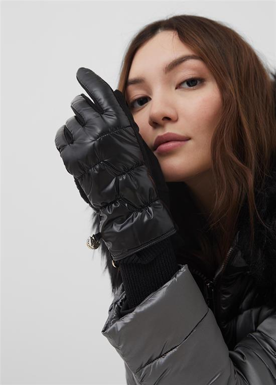 LOLA CASADEMUNT guante acolchado en nylon negro
