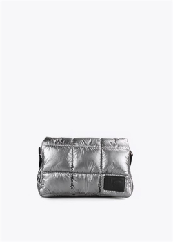 LOLA CASADEMUNT bolso acolchado color gris  metalizado