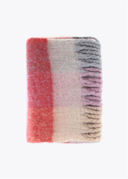 LOLA CASADEMUNT bufanda de lana en cuadros rosa - 1