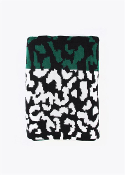 LOLA CASADEMUNT bufanda en animal print tricolor negro, blanco y verd - 1