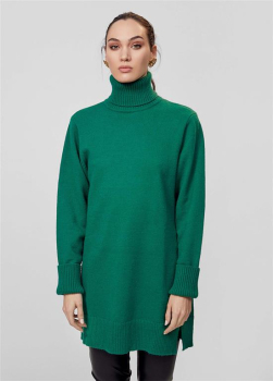 LOLA CASADEMUNT maxi jersey  color verde con  cuello - 1
