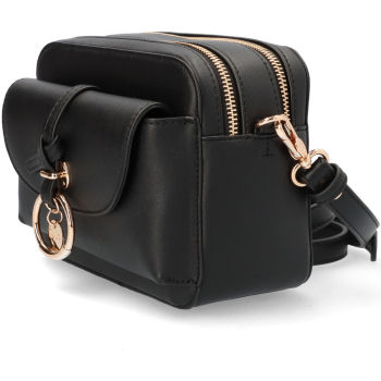 LIU·JO bolso en ecopiel color negro con doble  cremallera y bolsillo con cierre en oro - 2