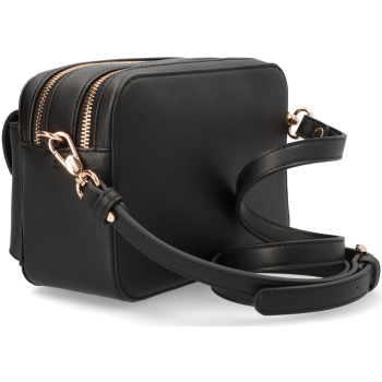 LIU·JO bolso en ecopiel color negro con doble  cremallera y bolsillo con cierre en oro - 3