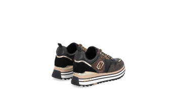 LIU·JO sneaker color marrón y negro con logotipo y suela en goma con vivos - 3