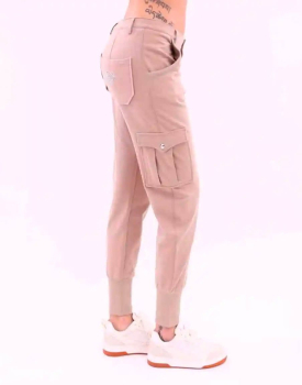 MET pantalón en algodón color camel con bolsillos - 3