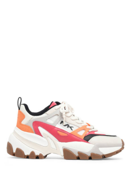 MICHAEL KORS sneaker blanca con vivos naranja y  fresa - 1