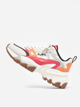 MICHAEL KORS sneaker blanca con vivos naranja y  fresa - 2
