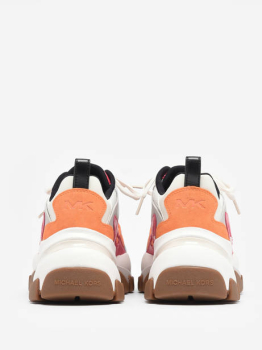 MICHAEL KORS sneaker blanca con vivos naranja y  fresa - 4