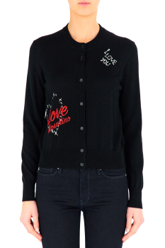 LOVE MOSCHINO chaqueta de punto color negro con logotipo - 1
