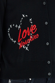 LOVE MOSCHINO chaqueta de punto color negro con logotipo - 3
