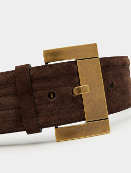 PENNYBLACK cinturón en  piel color cuero con  hebilla en oro - 2