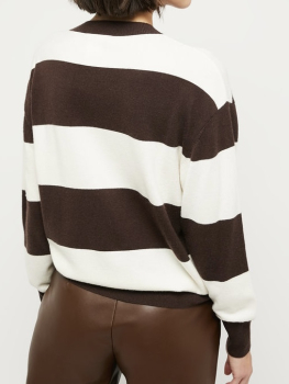 PENNYBLACK jersey lana rayas  crudo y marrón con frunzido lateral - 2