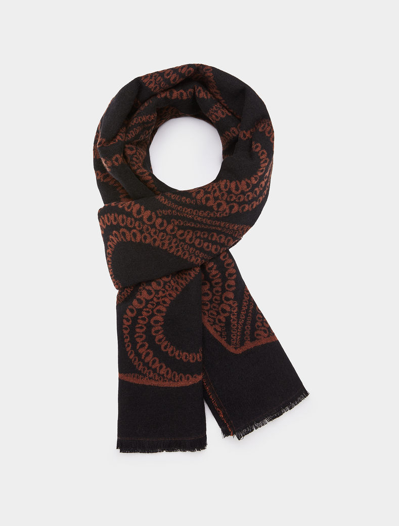 PENNYBLACK foulard estampado marrón y negro