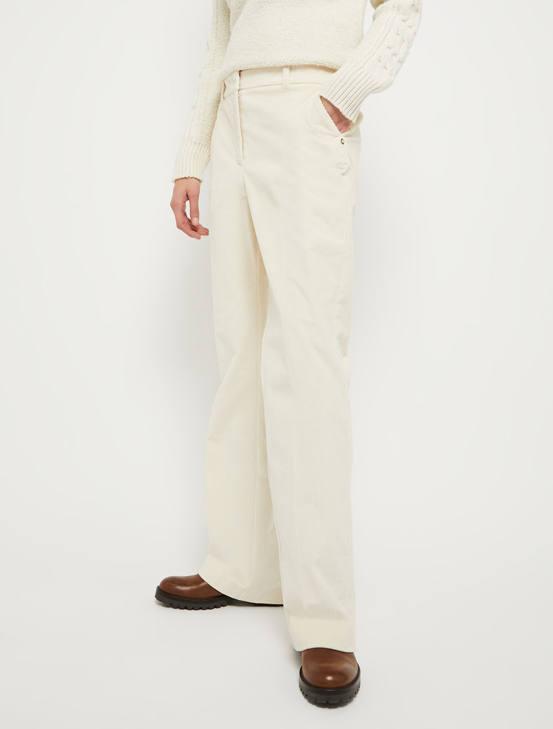 PENNYBLACK pantalón ancho en pana color  crudo