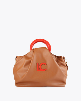 LOLA CASADEMUNT bolso color camel y naranja
